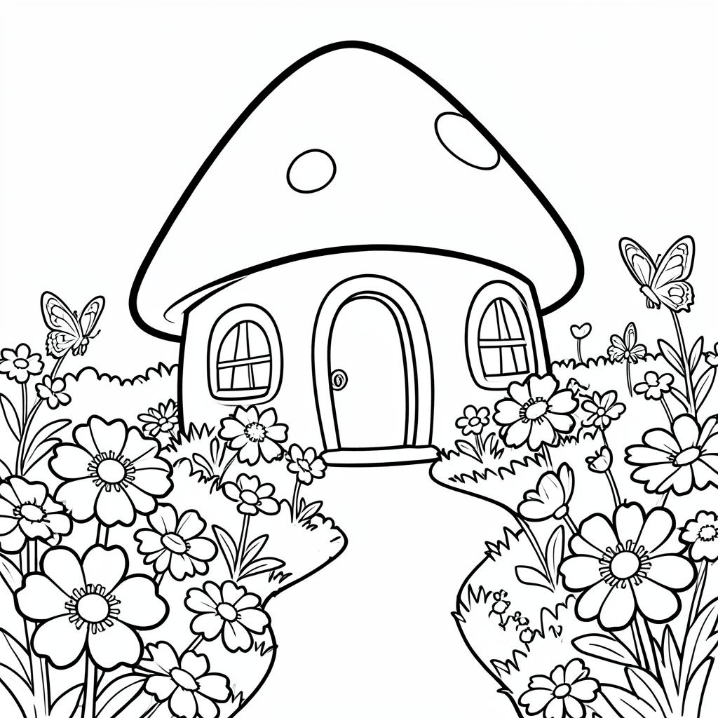 Example simple-detail adult coloring book page from the Fantasy Realms topic, shown with a SAMPLE watermark