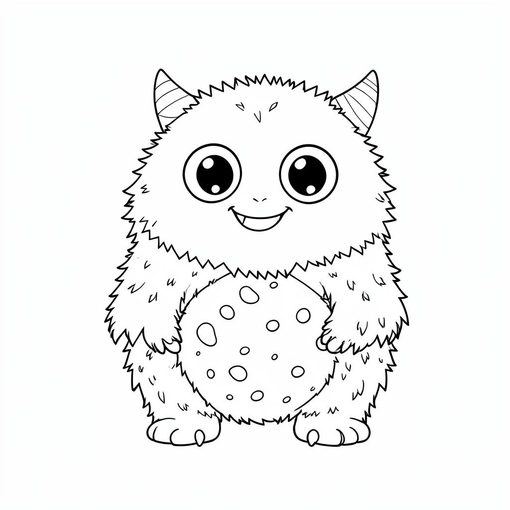 Example medium-detail adult coloring book page from the Monsters topic, shown with a SAMPLE watermark