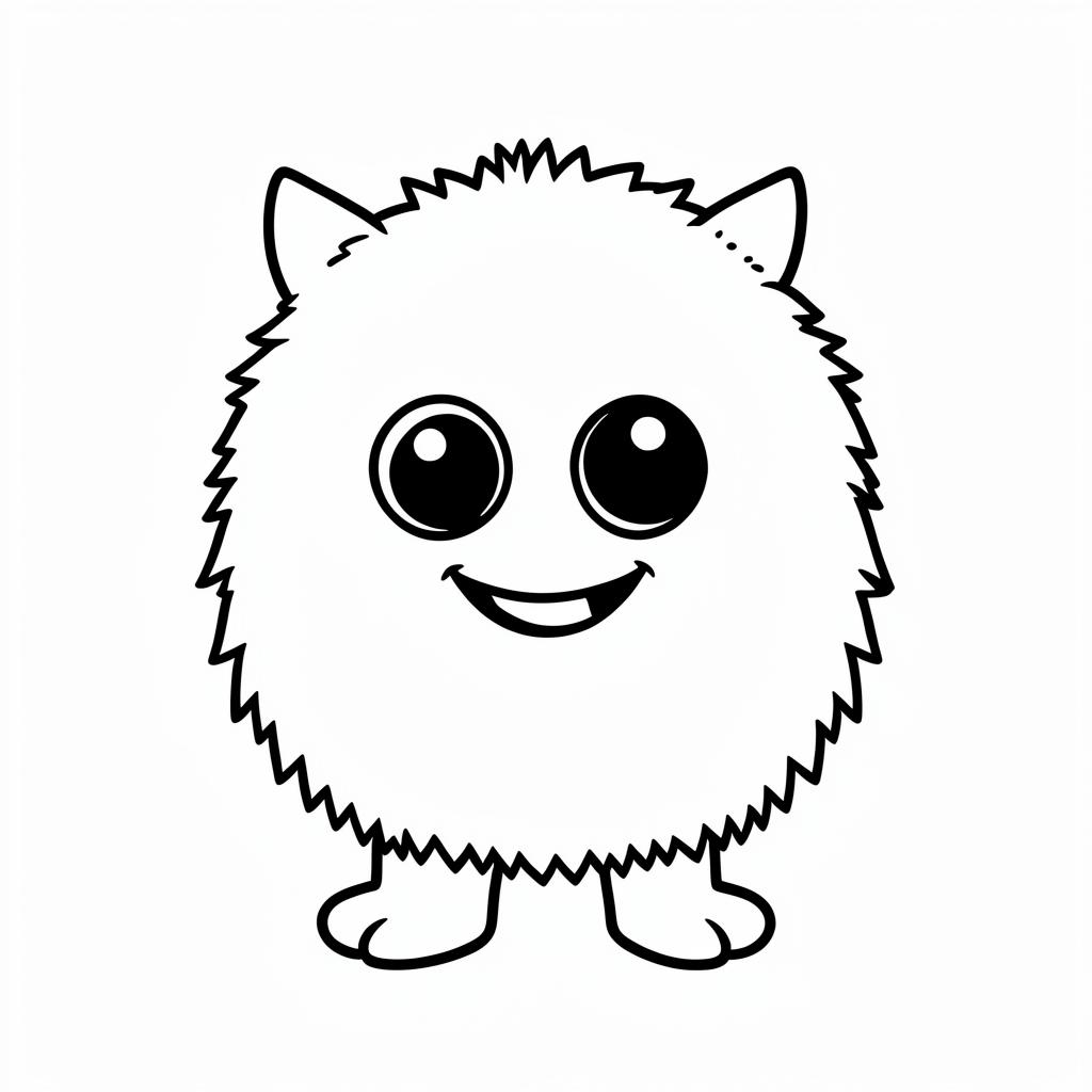 Example simple-detail adult coloring book page from the Monsters topic, shown with a SAMPLE watermark