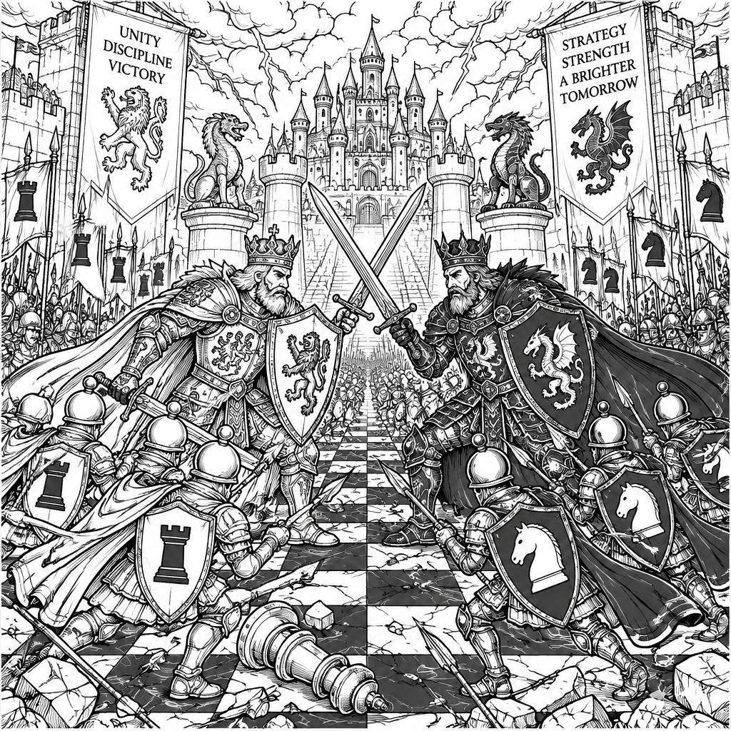 Example intricate-detail adult coloring book page from the Psychological War topic, shown with a SAMPLE watermark